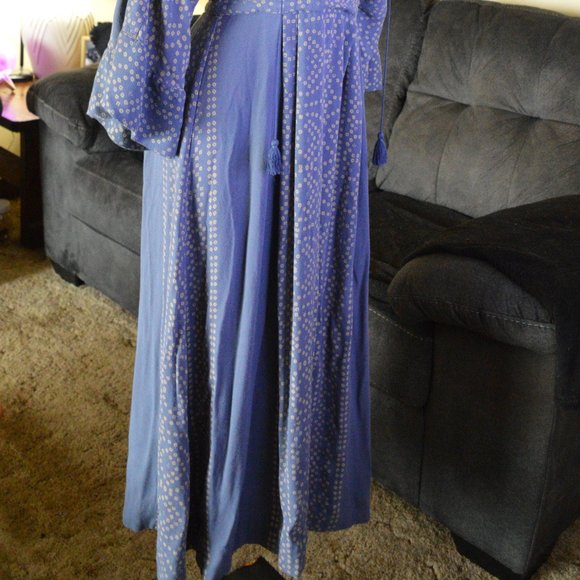 Free People Boho Maxi Dress Hippie Bohemian Western - Picture 5 of 9
